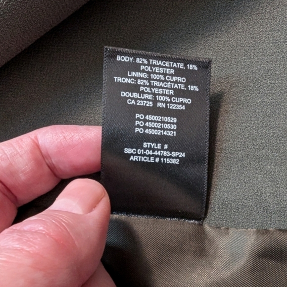 Aritzia Babaton Expert Vest Dark Academia Women XS Office Quiet Luxury 90s Olive - Picture 11 of 11